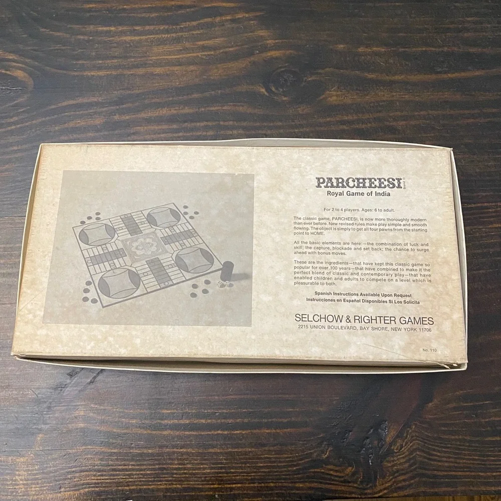 Vintage 1975 Parcheesi Royal Game of India COMPLETE Selchow & Righter No 110